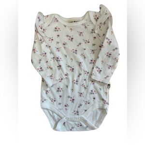 Rabbit & Bear Charming Organic Cotton Floral Long Sleeve Bodysuit